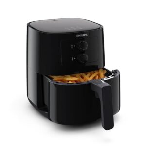 PHILIPS Air Fryer HD9200/90, uses up to 90% less fat, 1400W, 4.1 Liter, with Rapid Air Technology (Black), Large